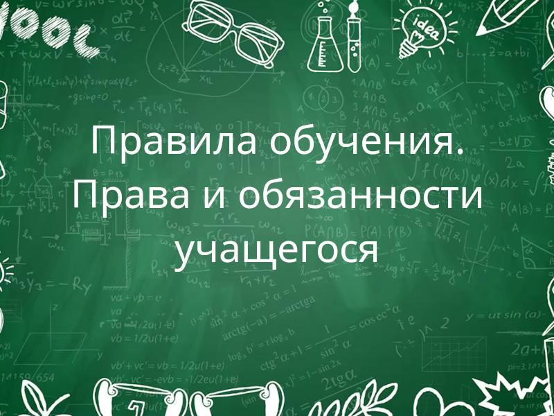 Правила обучения. Права и обязанности учащегося.